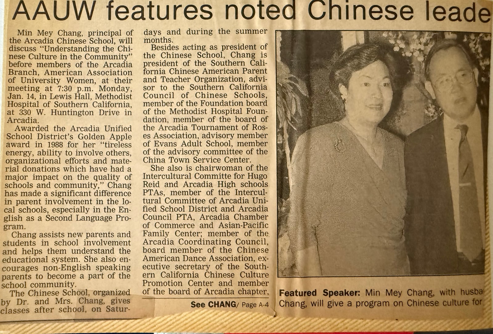 AAUW features noted Chinese leader