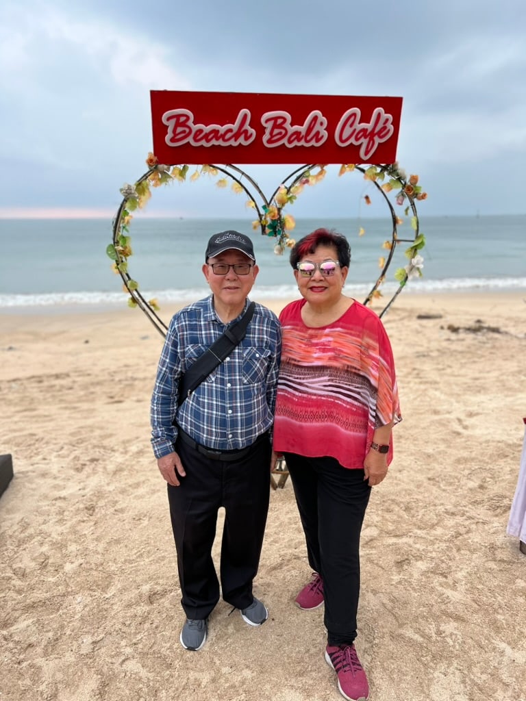 On a beach in Bali