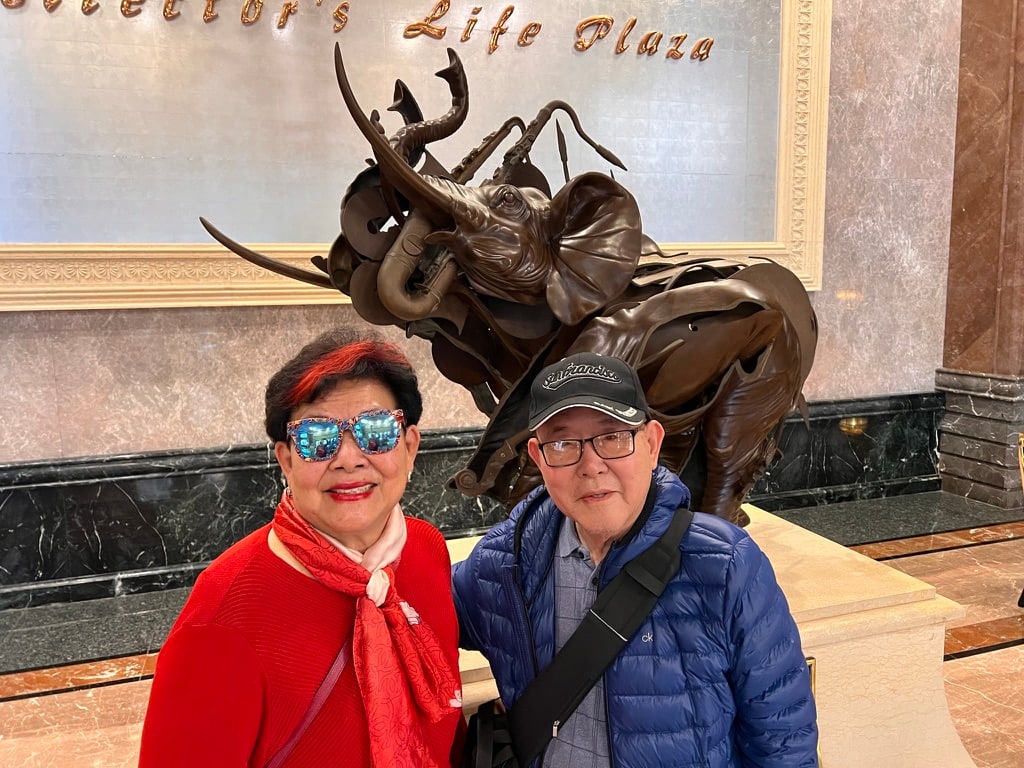 At a hotel plaza