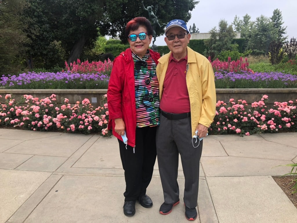 At a rose garden