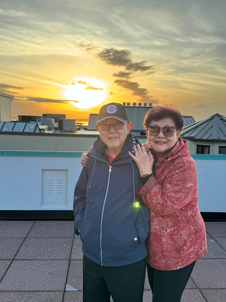 A rooftop sunset