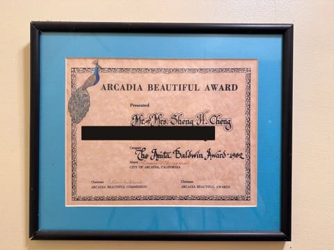 Arcadia Beautiful Award — the Anita Baldwin Award, 1982