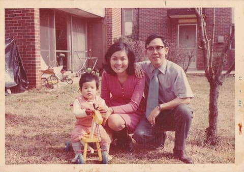 A toddler on a tricycle, 1979