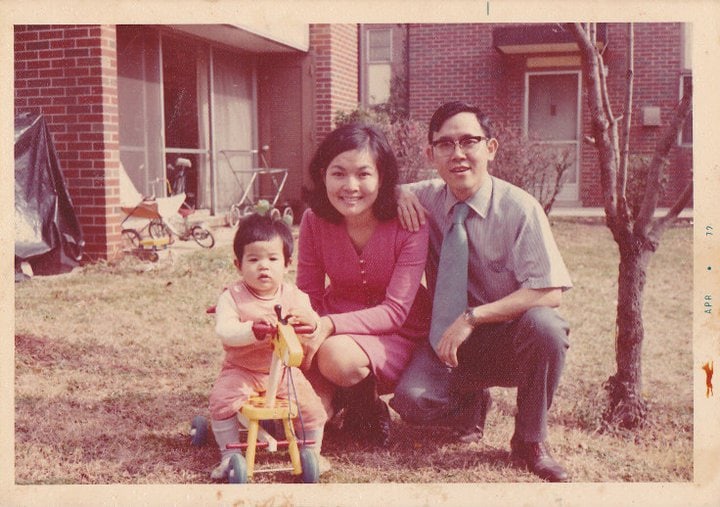 A toddler on a tricycle, 1979